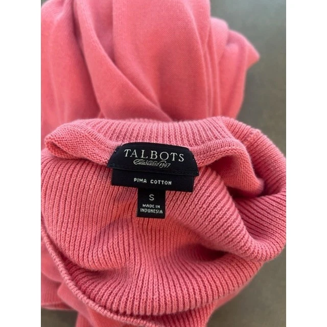 Talbots Pima Cotton Pink Turtleneck Sweater Women's Size Small - Image 4