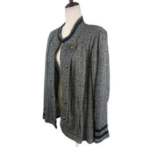 New Tommy Hilfiger Women's Band Jacket Military Style Button Front Gray Size 3X - Image 2