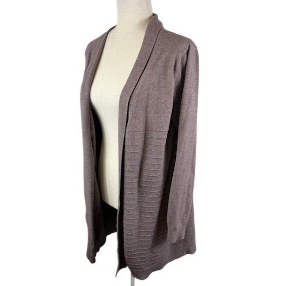 41 Hawthorn Womens Long Sleeve Open Front Long Cardigan Mauve Purple Size Large - Image 2