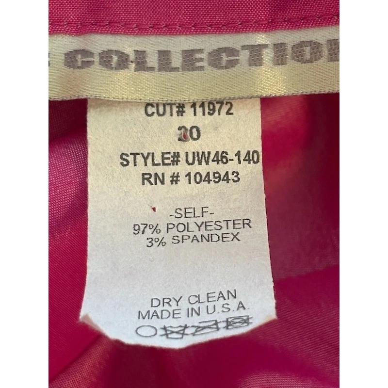 U3 Hot Pink Taffeta Blouse Jeweled Tie Shirt Dressy Cocktail Party Size 20 - Image 4