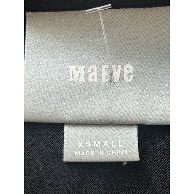 Maeve Anthropologie Black Floral Flutter Sleeve Blouse Top XS Small - Image 5