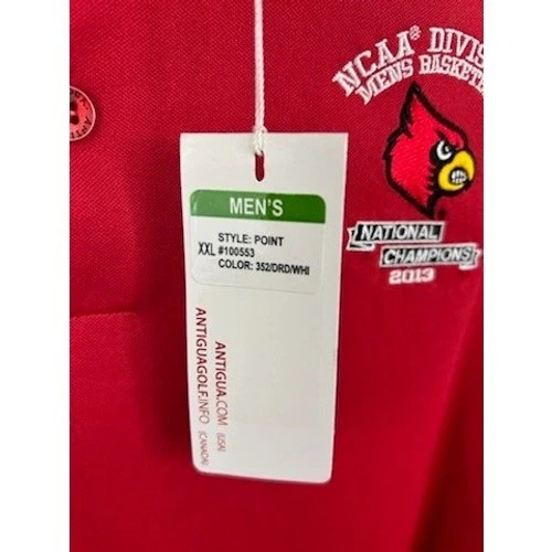 Antigua Louisville Cardinals NCAA Basketball 2013 Champs Polo Shirt Red Size XXL - Image 5