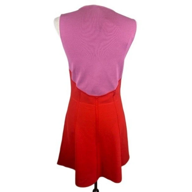 Parker Sheri Dress Roseberry Pink Red Sleeveless Fit Flare Party Size Large $485 - Image 4