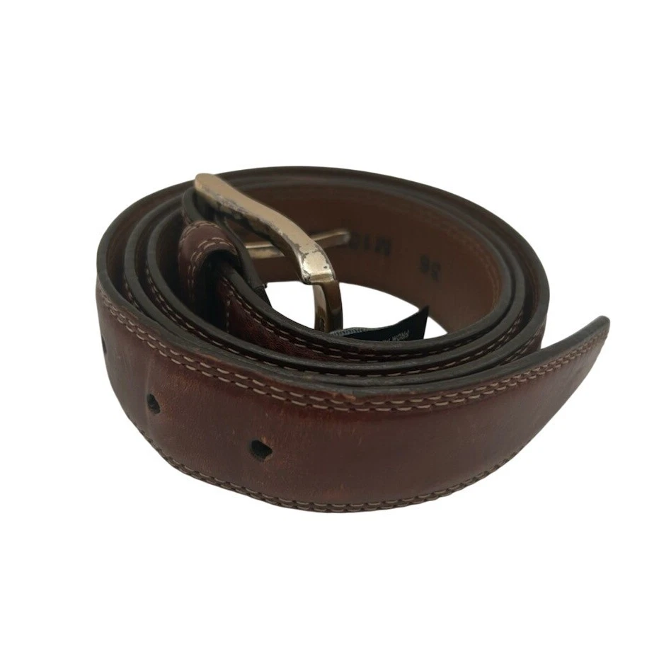 Brighton Brown Leather Belt Gold Buckle Handcrafted in USA Size 36 Mens - Image 2