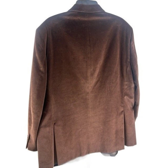 Linea Uomo Mens Brown Velvet Blazer Jacket Cotton Casual Classic Size 48 REG - Image 3