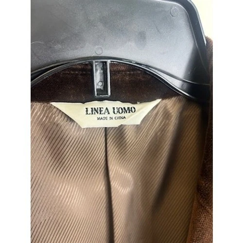 Linea Uomo Mens Brown Velvet Blazer Jacket Cotton Casual Classic Size 48 REG - Image 4
