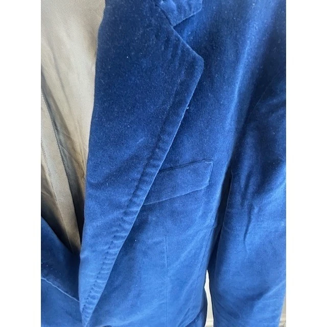 Armani Exchange Men's Size Small Royal Blue Velvet Sport Coat Blazer Jacket - Image 3