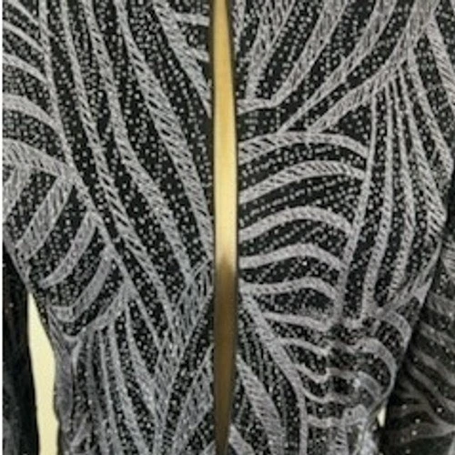 Alex Evenings Black Silver Jacket Top Sparkle Party Evening Occasion Size Small - Image 3