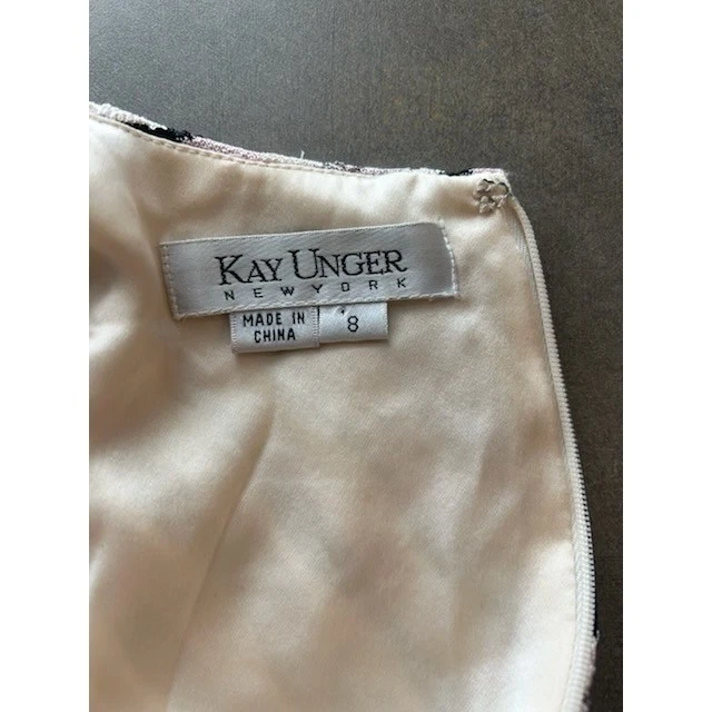 Kay Unger New York Dress Black Cinch Waistband Career Cocktail Party Size 8 - Image 5