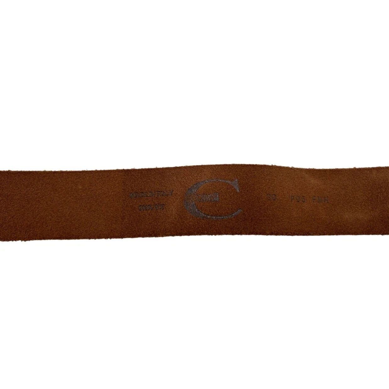 Just Cavalli Brown Leather Rhinestone Buckle Belt Size 40" Made In Italy - Image 3