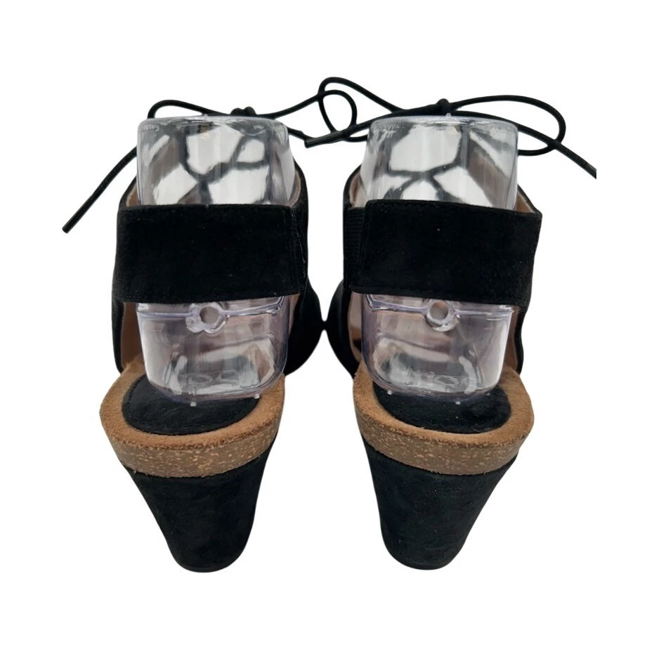 Söfft Women's Black Suede Lace Up Gladiator Wedge Sandals Shoes Size 8M - Image 3