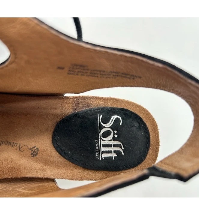 Söfft Women's Black Suede Lace Up Gladiator Wedge Sandals Shoes Size 8M - Image 4