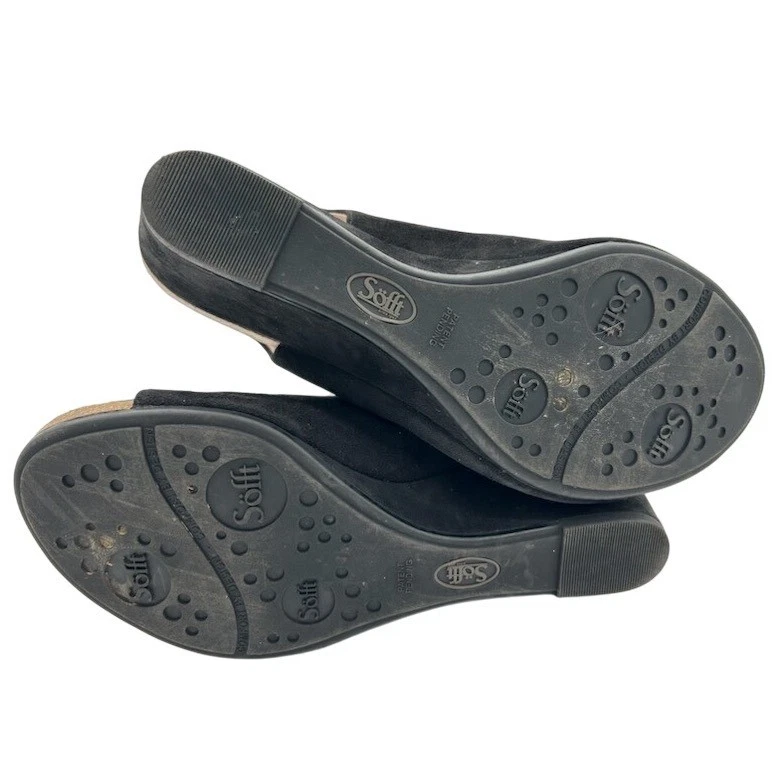 Söfft Women's Black Suede Lace Up Gladiator Wedge Sandals Shoes Size 8M - Image 5