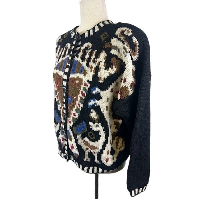 Kitty Hawk Vintage Sweater Vivian Wang Wool Blend Geometric Size Large Y2K - Image 2