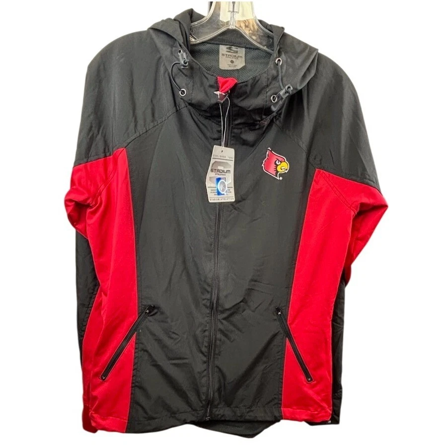 New Louisville Cardinals UL Stadium Athletics Jacket Black Red Size XL