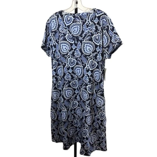 NWT Soft Surroundings Women's Paisley 100% Cotton Midi Dress Blue Size Large - Image 2