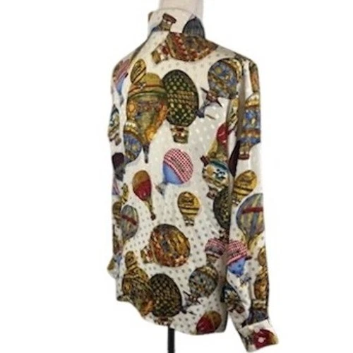 Rare Vintage Jerri Sherman Collection 100% Silk Balloon Blouse Women's Size 8 - Image 3