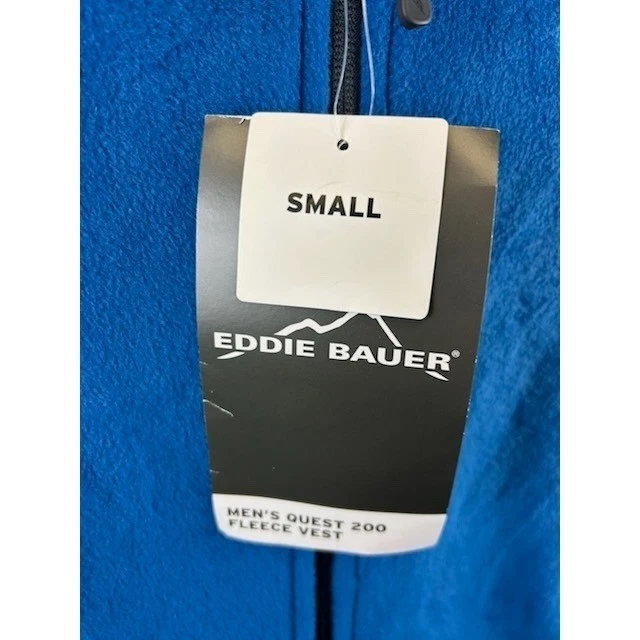 Eddie Bauer Mens Quest 200 Fleece Vest Full Zip Sleeveless Blue Size Small - Image 5
