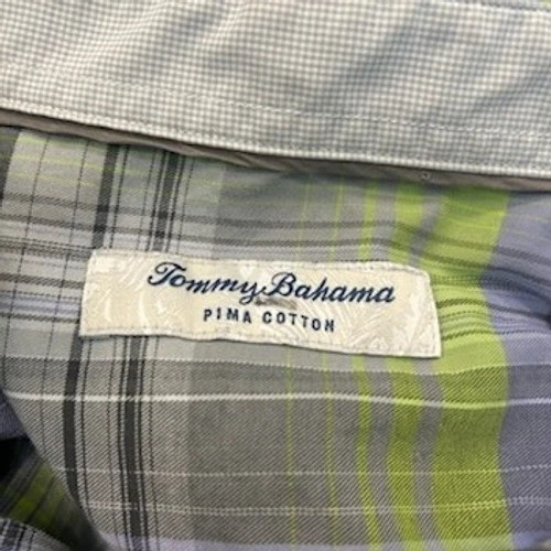 Tommy Bahama Shirt Men's Size XXL Plaid Pima Cotton Long Sleeve Button-Down Top - Image 3
