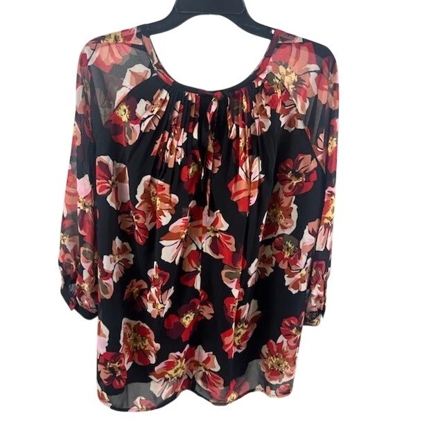 Madewell Floral Blouse Women's Long Sheer Sleeve Casual Top Size Small $145 - Image 2