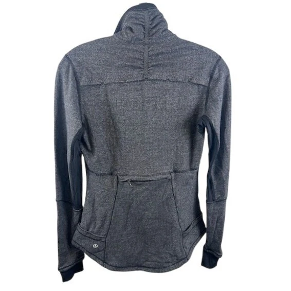 Lululemon Define Mock Neck Pullover Herringbone Gray Size 6 - Image 3