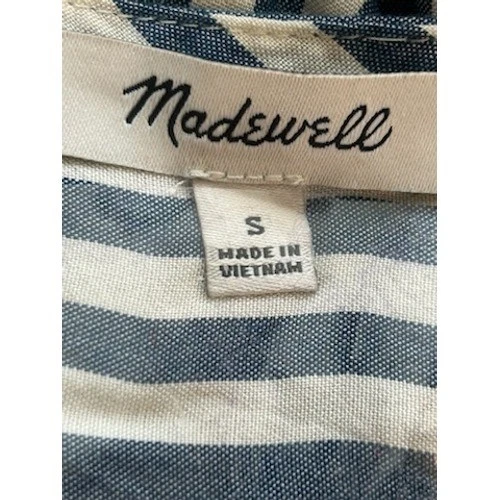Madewell Striped V-Neck Peplum Long Sleeve Blouse Top Women's Size Small - Image 6