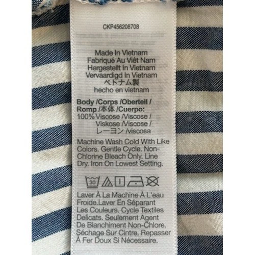 Madewell Striped V-Neck Peplum Long Sleeve Blouse Top Women's Size Small - Image 7