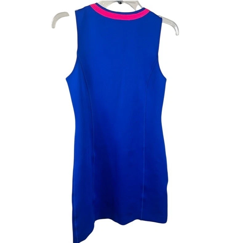 NWT Lilly Pulitzer Mila Scuba Dress Sleeveless Blue Pink Neon Trim Size Small - Image 4