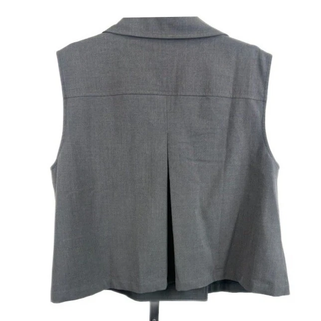 Halogen Vest Double Breasted Sleeveless Blazer Gray Women's Size XL Lined - Image 2