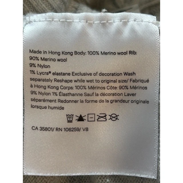 Lululemon Cardigan Long Sweater Merino Wool Blend Open Front Ribbed Gray Size 4 - Image 7