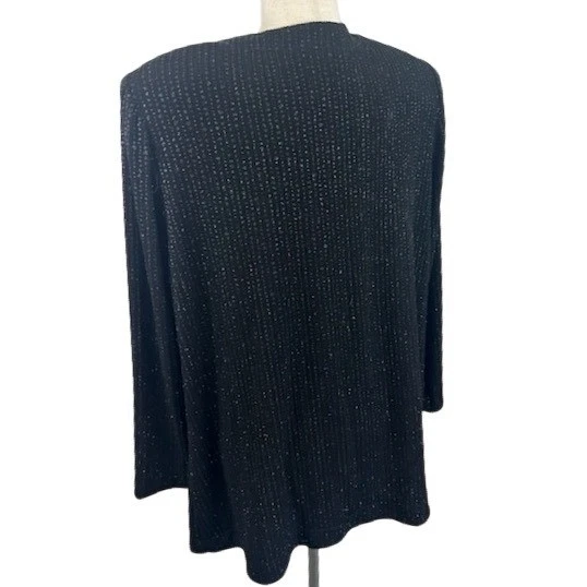 Alex Evenings Black Sparkle Jacket Single Hook Closure Dressy Party Size 16W - Image 3