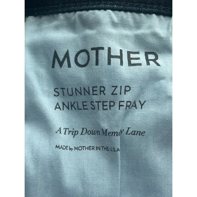 MOTHER Anthropologie Stunner Zip Ankle Step Fray Denim Jeans Dark Wash Size 26 - Image 5