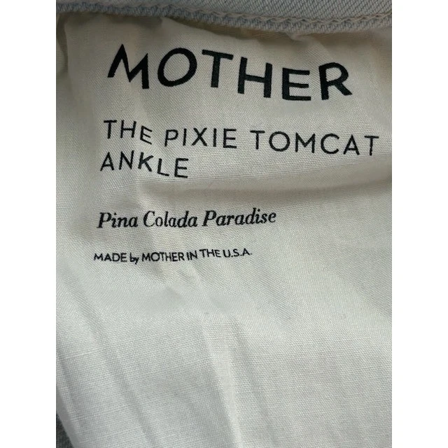 MOTHER The Pixie Tomcat Ankle Pina Colada Paradise Button Fly Jeans Size 27 - Image 4
