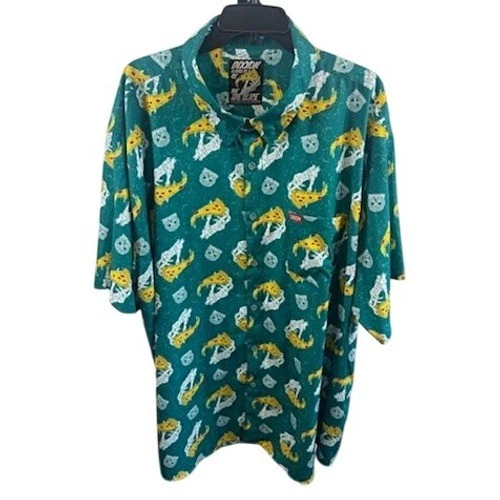 Dixxon Flannel Co The Slice Pizza Skeleton Button Down Shirt Top Size 4X - Image 2