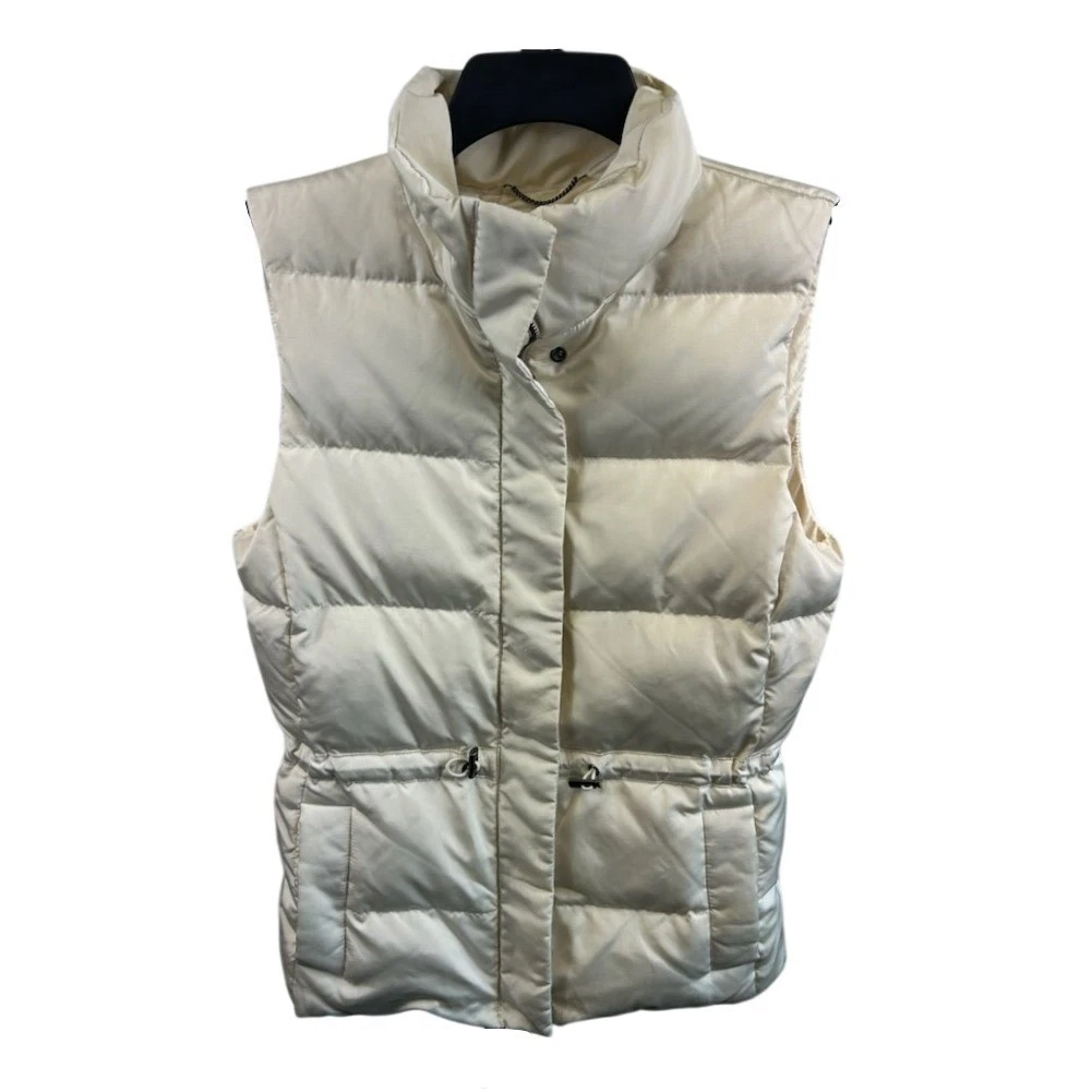 Banana Republic Women's Down Puffer Vest Quilted Cream Size Small