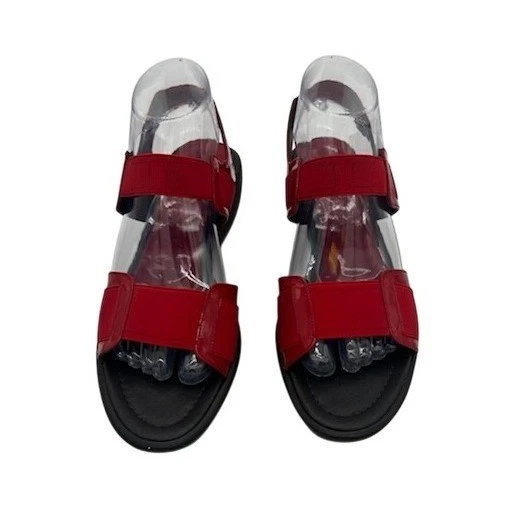 Donald Pliner Red Wedge Sandals Comfort Straps Casual Shoes Size 8M - Image 3