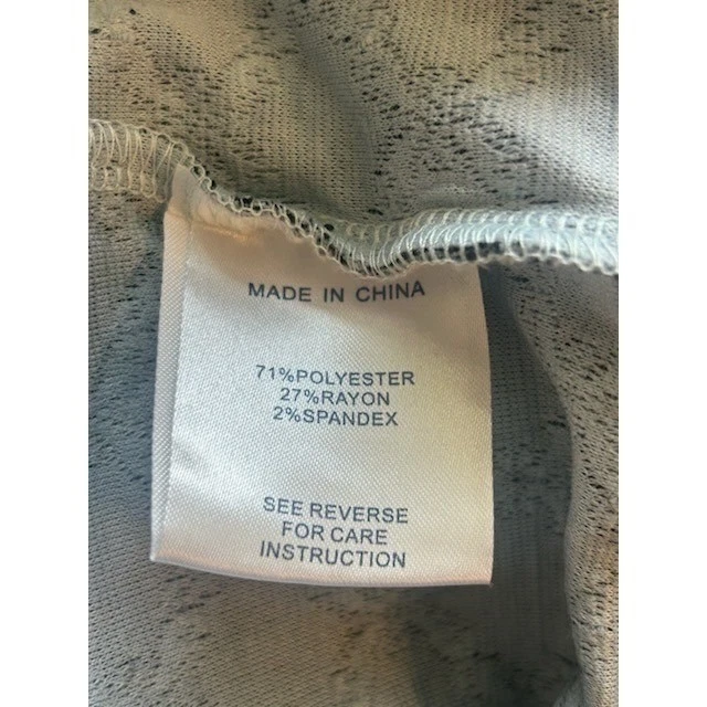 Tyler Boe Ruffle Neck Dress Blue Geometric Print 3/4 Sleeve Career Size Medium - Image 6