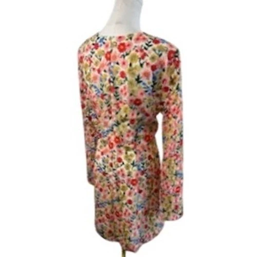 Antonio Melani Floral Flowers Embroidered Long Sleeve Mini Dress Size 12 - Image 3