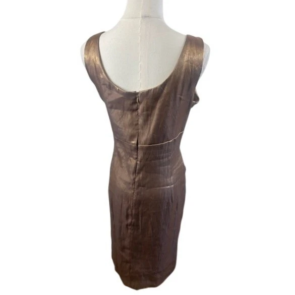 Jackie Jon New York Bronze Cocktail Dress Rhinestone Embellished Size 14 - Image 4