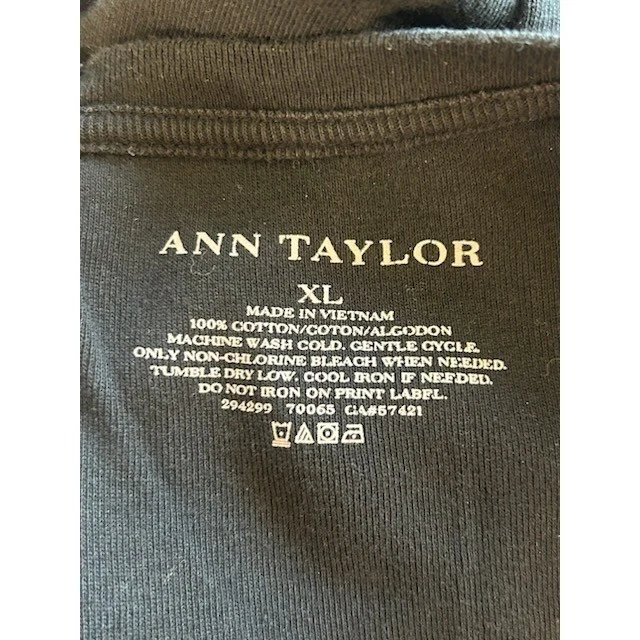 Ann Taylor Womens Top Black Long Sleeve Quarter Zip Pullover Size XL - Image 4