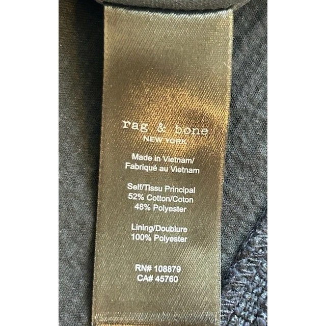 New Rag & Bone Roslyn Navy Blue Sleeveless Tweed Dress Size 8 $698 - Image 5