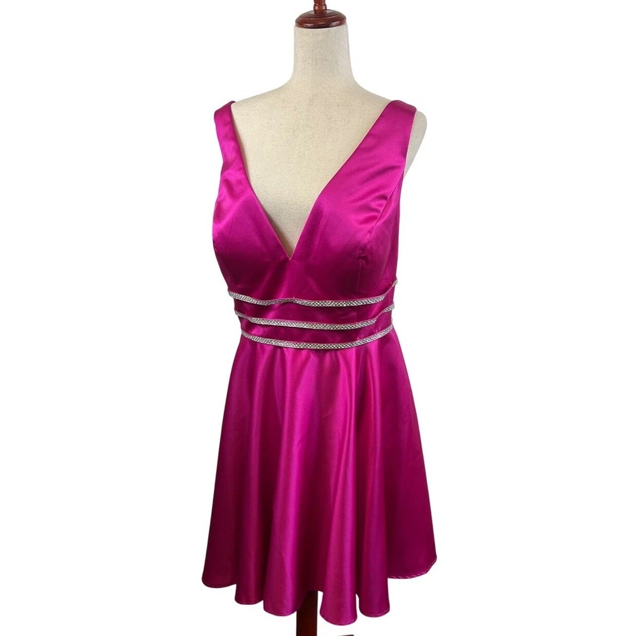 NWT Jules & Cleo Party Dress Crystal Fuchsia Cocktail Begonia Pink Size 20