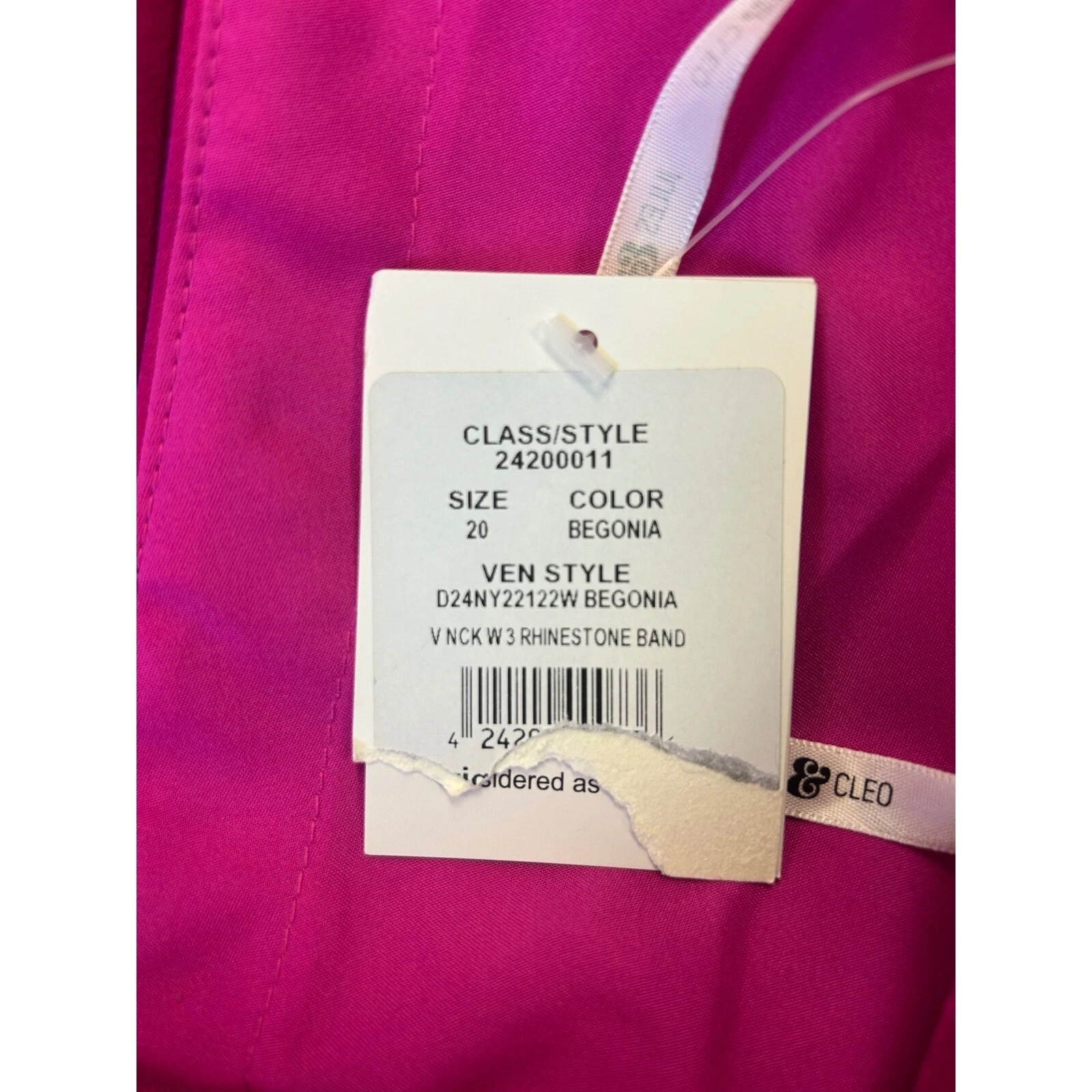 NWT Jules & Cleo Party Dress Crystal Fuchsia Cocktail Begonia Pink Size 20 - Image 5