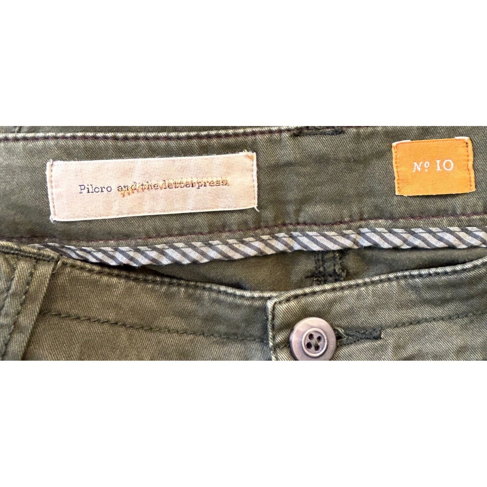 Pilcro Anthropologie Olive Green Cargo Pants Utility Pockets Size 10 NWT - Image 3