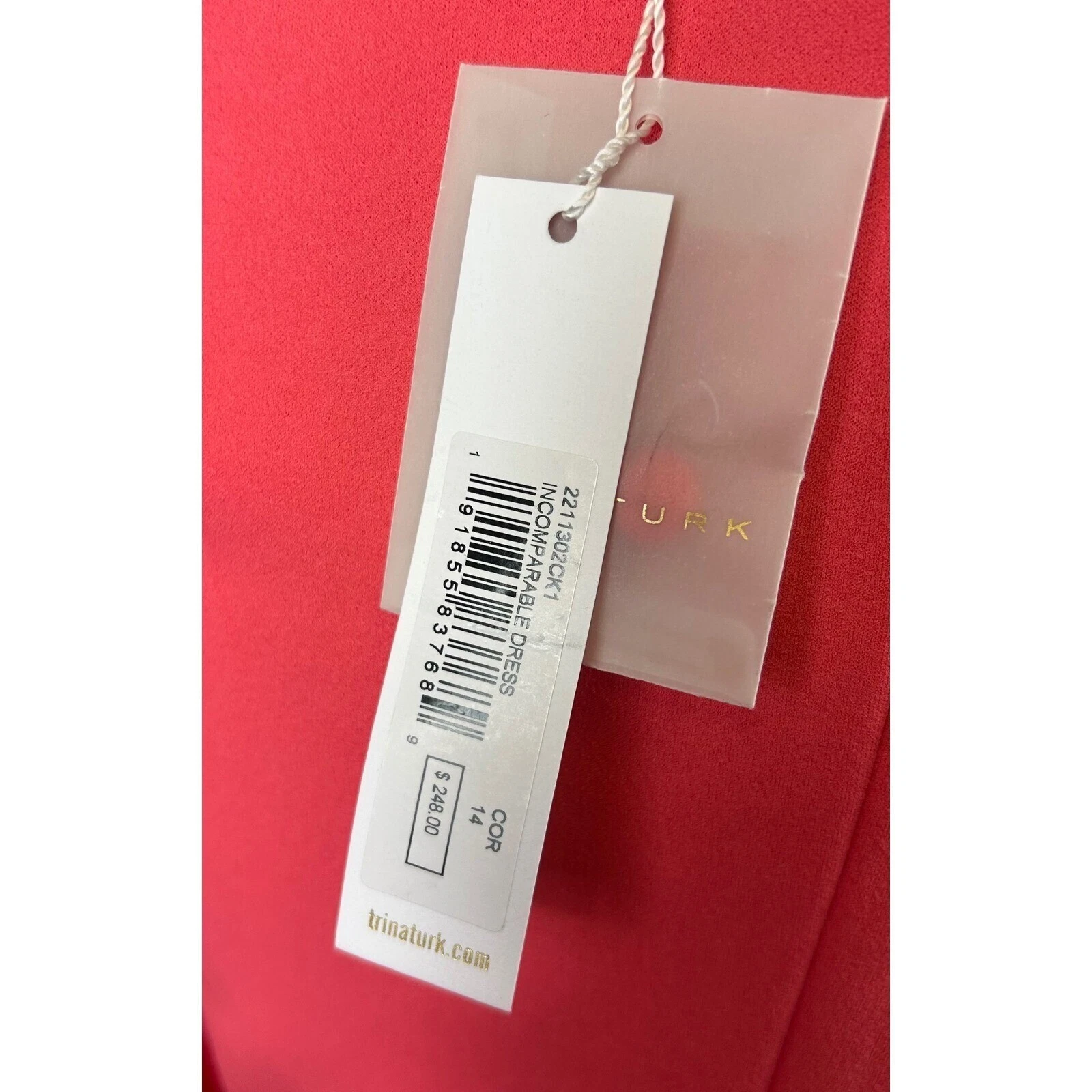 Trina Turk Incomparable Long Balloon Sleeve Dress Coral Pink Size 14 $248 - Image 4