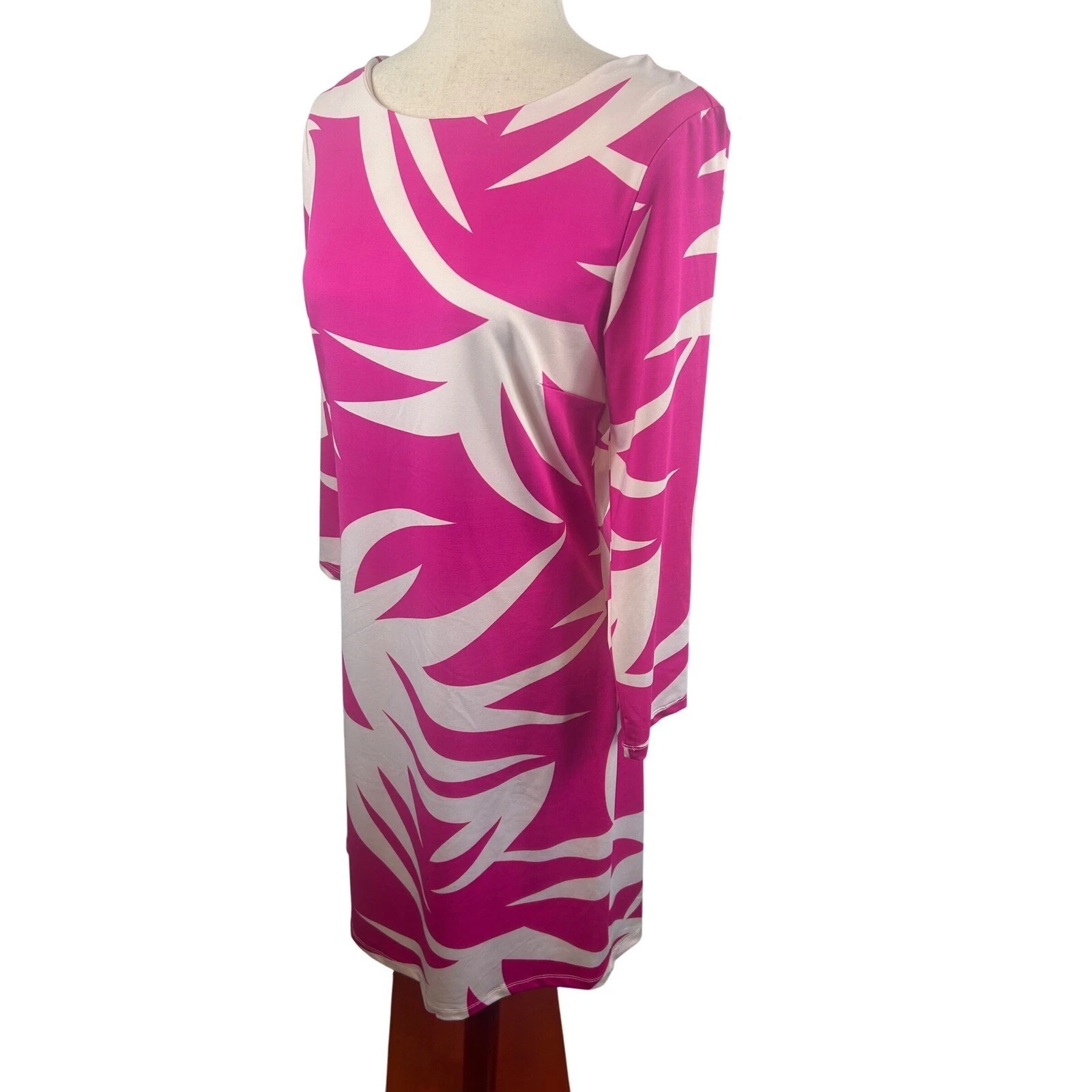 New Julie Brown NYC Pink Pineapple Print Sheath Dress 3/4 Sleeve Size Large $170 - Image 6