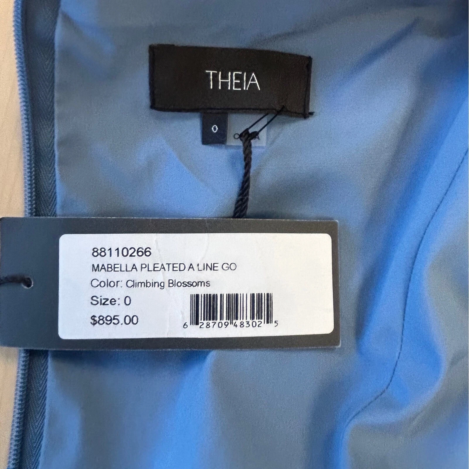 Theia Maxi Dress Climbing Blossoms Pleated A-Line Party Gown Size 0 New $895 - Image 5