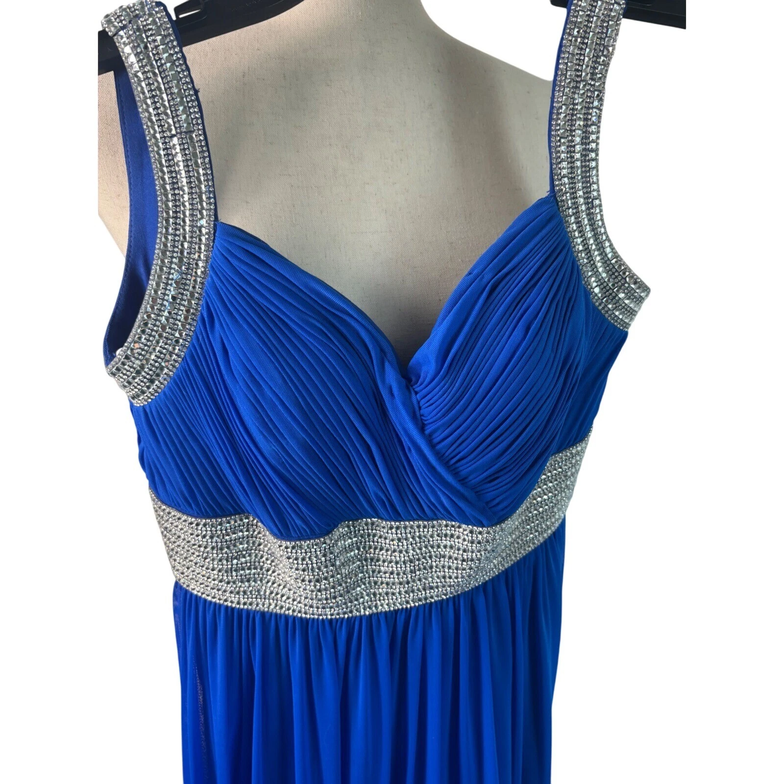 Le Gala Mon Cheri Royal Blue Crystal Evening Gown Prom Formal dress Size 2 - Image 2