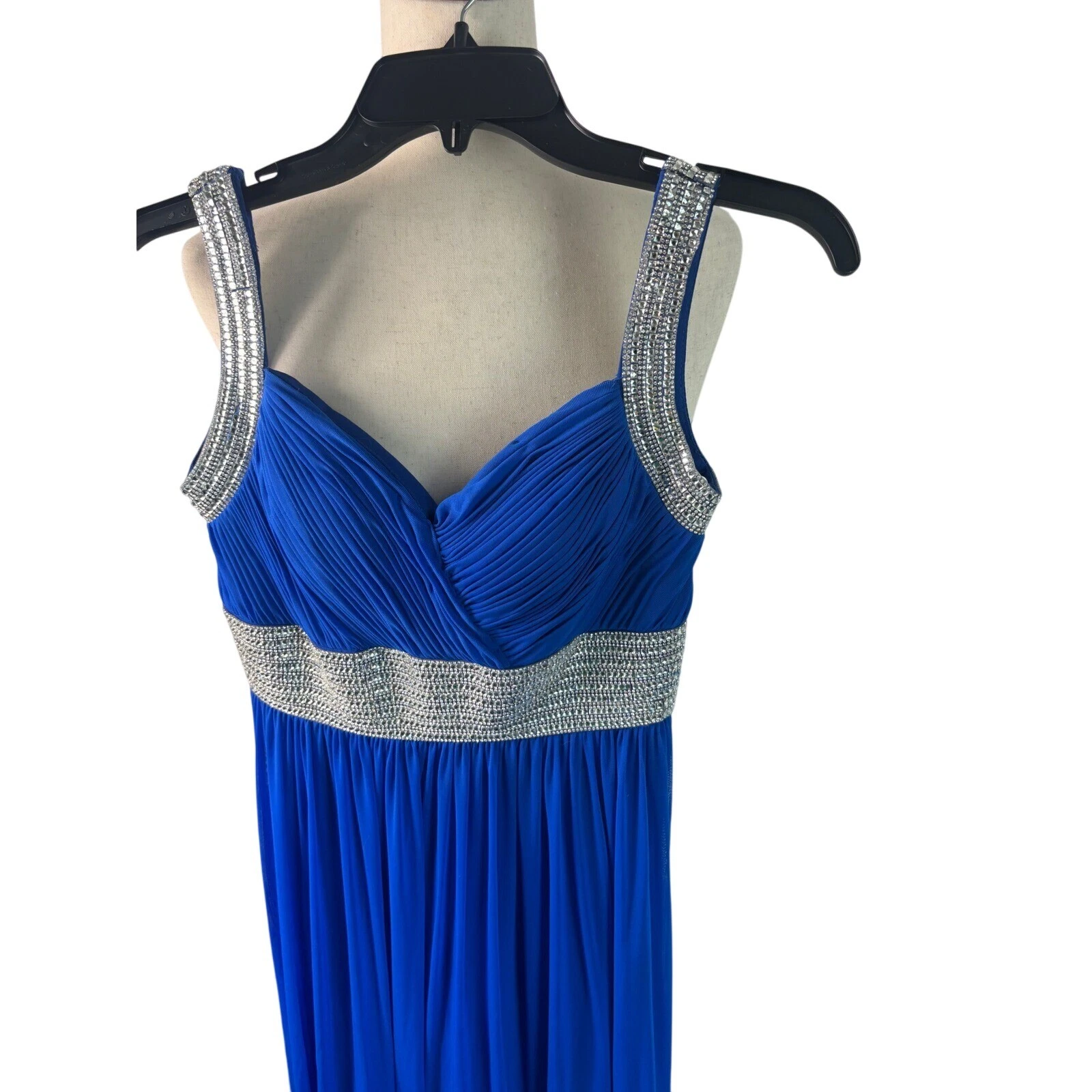 Le Gala Mon Cheri Royal Blue Crystal Evening Gown Prom Formal dress Size 2 - Image 3