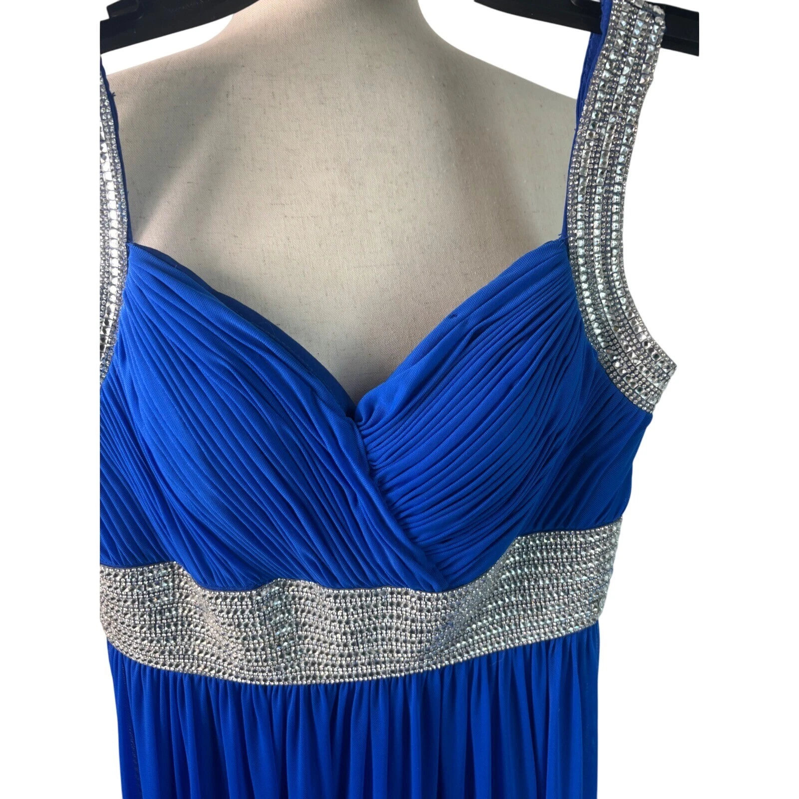 Le Gala Mon Cheri Royal Blue Crystal Evening Gown Prom Formal dress Size 2 - Image 4